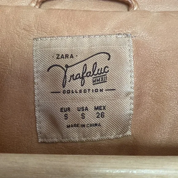 Zara Brown Faux Leather Jacket - Picture 2 of 3